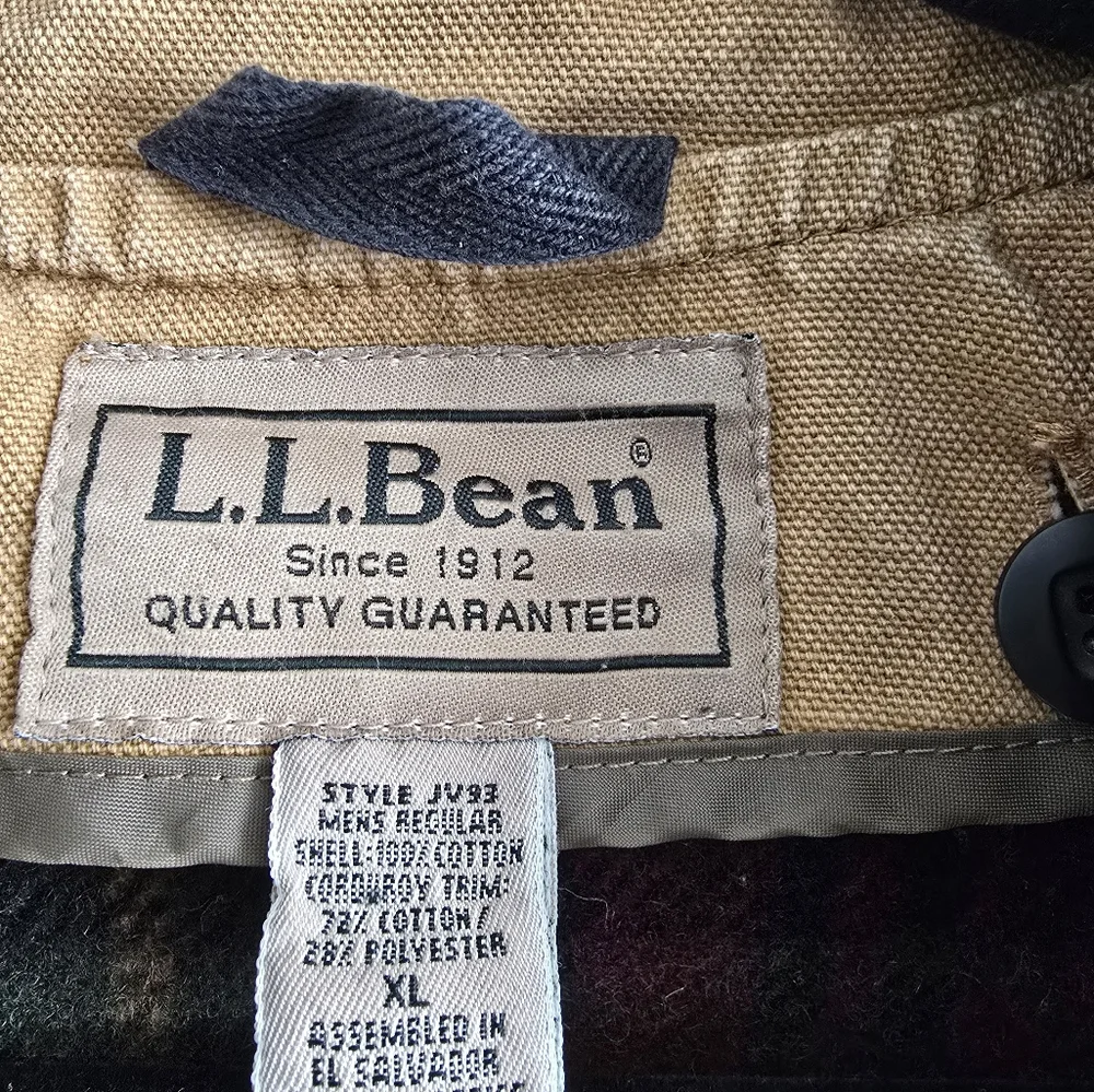 L.L. BEAN Vintage Mens Barn Jacket Field Chore Coat Blanket Lined XL - Picture 3 of 9